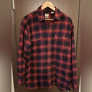 Levi's Plaid Shirt with Purple & Orange Accents Men’s L